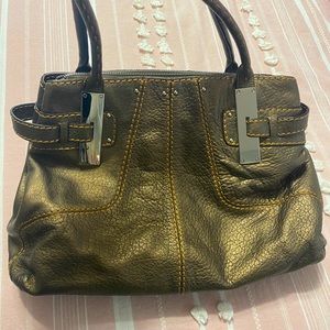 Large Cromia gold leather hand bag